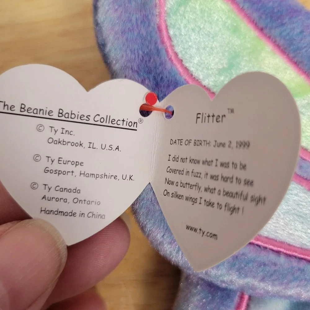 Ty Beanie Babies & McDonald's Teenie Beanie Lot 1999 Flutter the Butterfly Plush